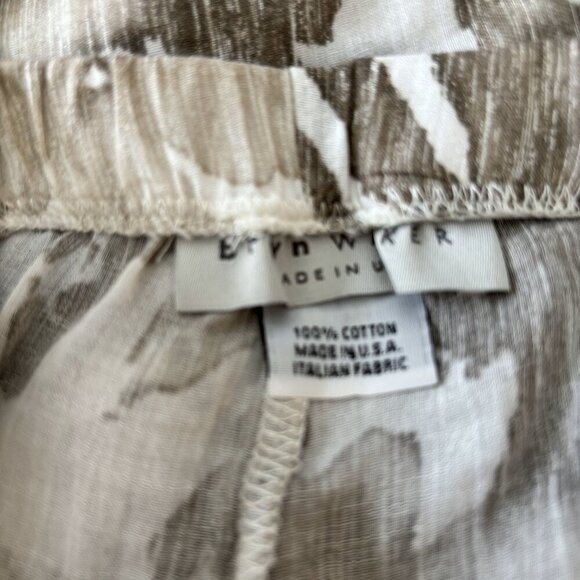 Bryn Walker wide leg flowing Pants. Beige, Brown & Cream, elastic waist Size MED - Picture 6 of 6